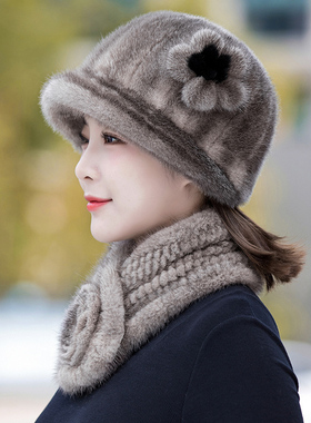 美可韵妈妈优雅女冬季水貂毛帽子