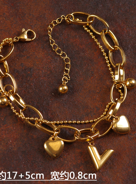 钛钢叠戴淑女项链耳环母贝壳手链