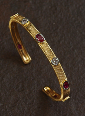 女欧美戒指意大利宫廷拉丝镀金