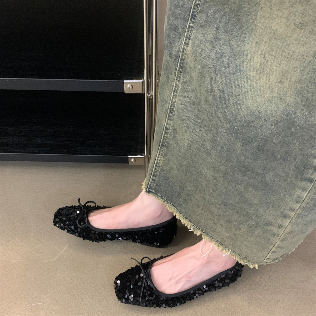 单鞋女低跟法式亮片2026新款蝴蝶结玛丽珍鞋平底芭蕾舞温柔奶奶鞋,淘宝优惠券,粉丝福利购,淘宝优惠卷