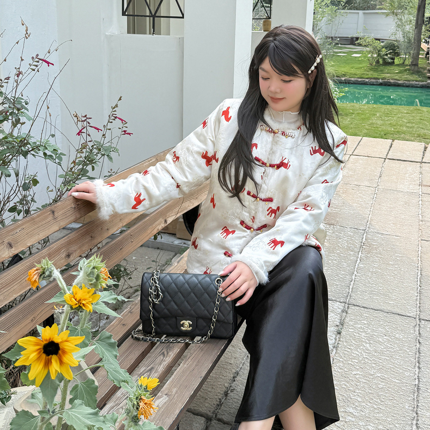 伊诺大码女装本命年小马棉服2026春季年款重工盘扣夹棉外套434001,淘宝优惠券,粉丝福利购,淘宝优惠卷