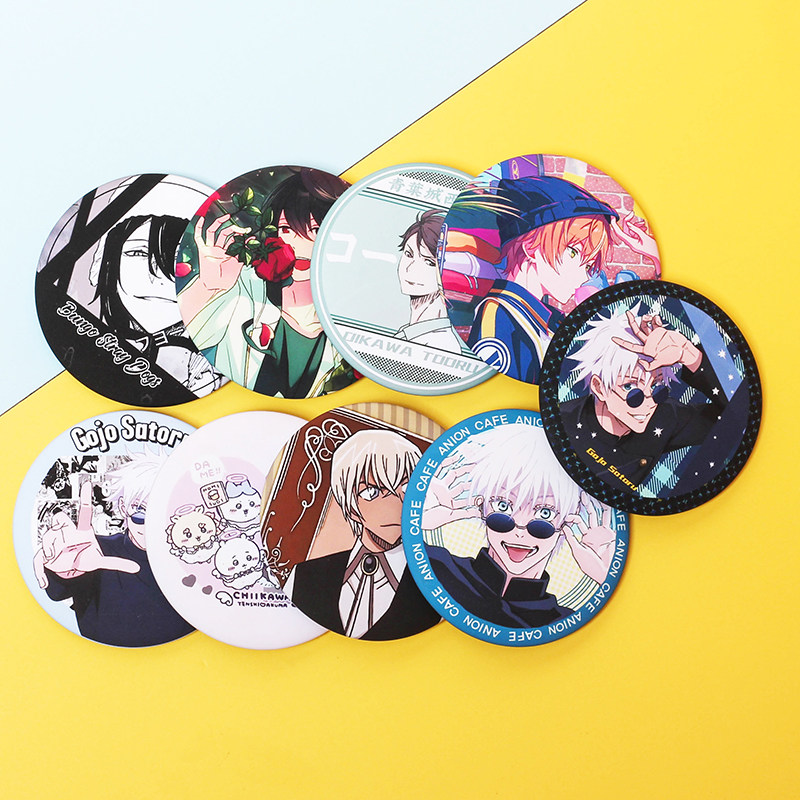 厚底磨砂凹槽日谷底吧唧定制自印动漫马口铁徽章DIY金属勋章胸针,淘宝优惠券,粉丝福利购,淘宝优惠卷