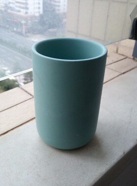 哑光竹签筒圆柱陶瓷瓶