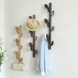 Стена белого дуба, свисающая висящая в гостиной стене -Стеной, скандинавской креативной сплошной деревянной, шляпа, стена, стена