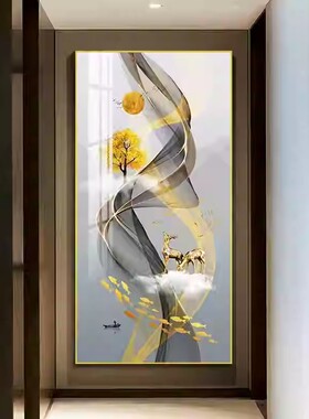 玄关装饰画自粘简约轻奢墙纸画