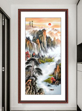 旭日东升玄关是装饰画中式