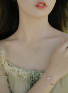 babybling925银珍珠韩版设计手链