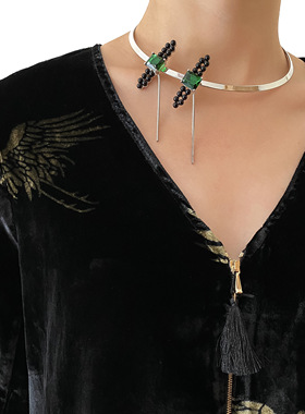 初午CHUWU 新中式盘扣银色项圈 原创设计小众高级感气质百搭饰品