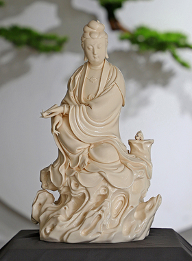 至鼎省大师郑建忠《持经观音》陶瓷手工工艺品作品收藏证书限量99