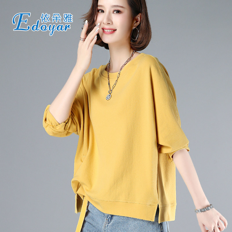 休闲上衣服2020新款秋装外穿打底衫 edoyar依朵雅T恤