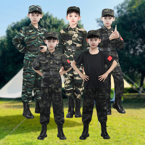 秋冬儿童迷彩服中小学生军训户外特种兵套装幼儿园合唱服T恤服装 - 图1