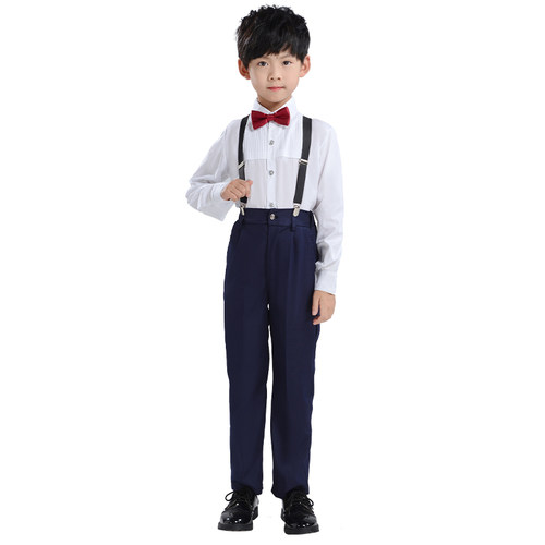 儿童大合唱演出服表演服装男童女诗歌朗诵演讲比赛中小学生背带裤 - 图3
