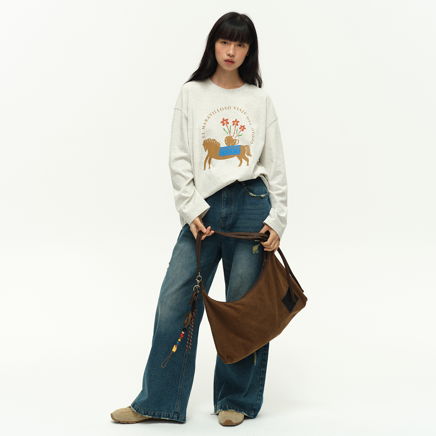 omont蛋挞家复古麂皮绒通勤休闲百搭秋冬新款单肩包腋下包 - 图0