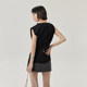 Omont egg tart slim fit sleeveless swing collar minimalist