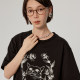 Omont egg tart home short sleeve retro kitten print