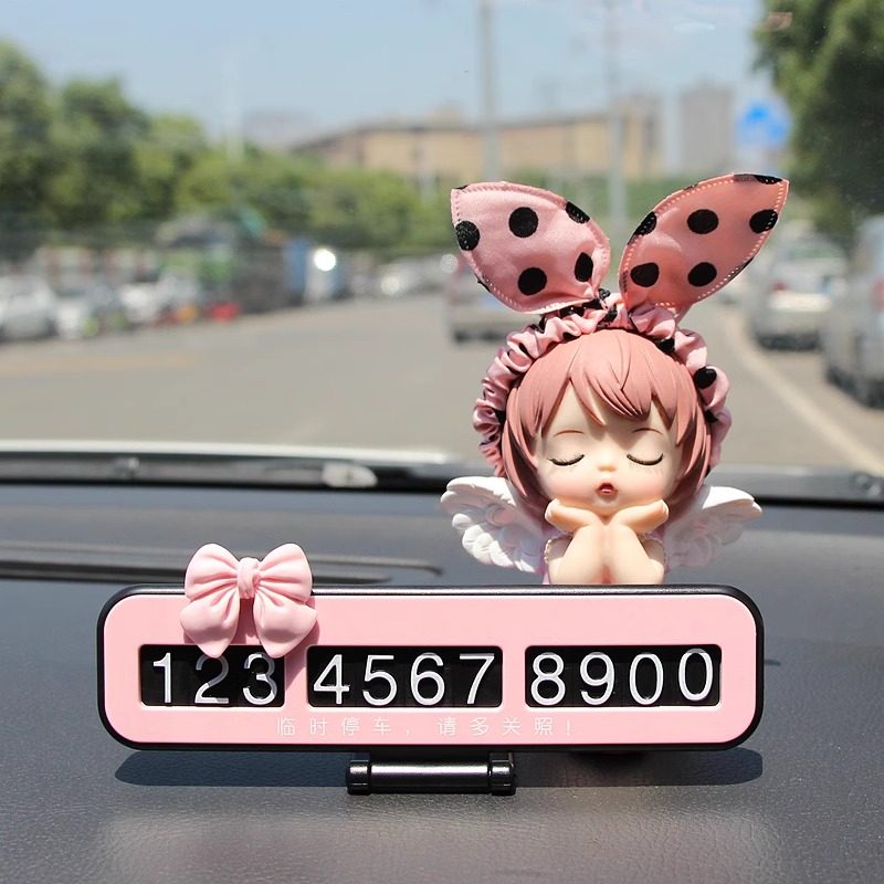 车载临时停车号码牌车内女可爱个性车上摆件汽车卡通挪车电话牌&6,淘宝优惠券,粉丝福利购,淘宝优惠卷