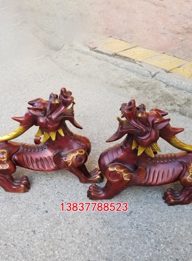 铜貔貅一对皮丘天禄独角兽客厅
