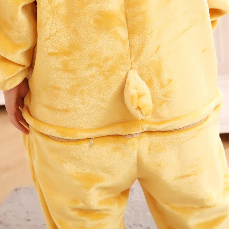 秋冬款法兰绒男女情侣可爱成人睡衣 一阳指服饰睡衣/家居服套装