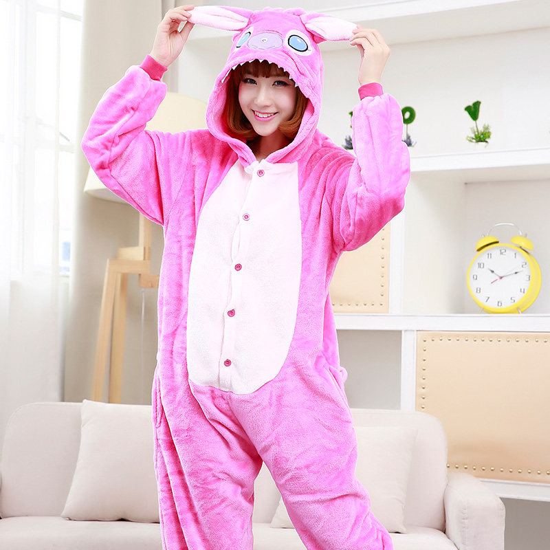 秋冬季男女情侣成人卡通连体睡衣 一阳指服饰睡衣/家居服套装