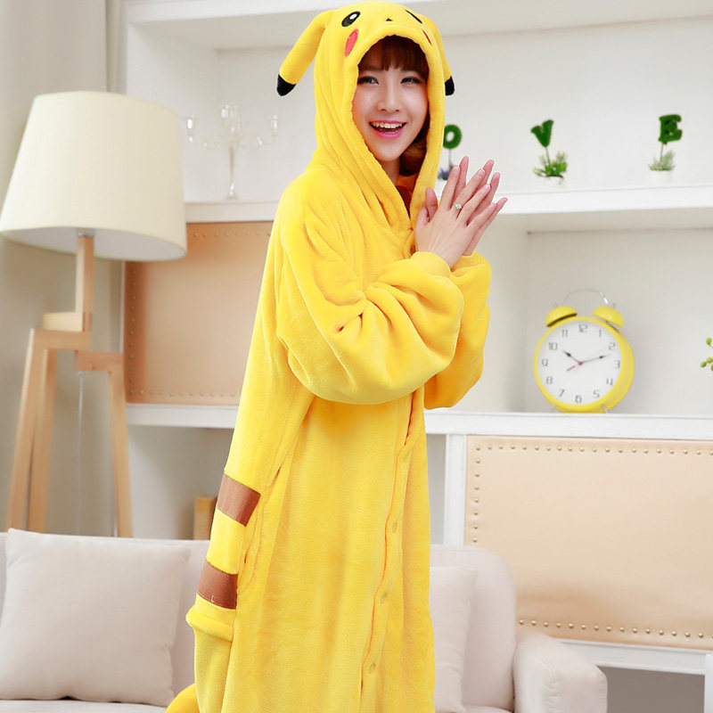 秋冬季法兰绒男女情侣成人可爱睡衣 一阳指服饰睡衣/家居服套装