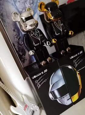 纯原bearbrick1000%蠢朋克二代金银暴力熊家居装饰品摆件带彩盒