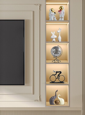 轻奢高档客厅艺术摆件高级感小众玄关玻璃展示酒柜电视柜软装饰品
