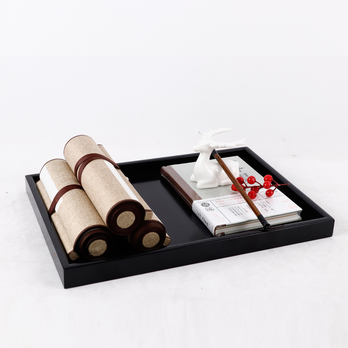 新中式假山摆件书房茶室高级感宋代美学花瓶客厅酒柜博古架装饰品 - 图1