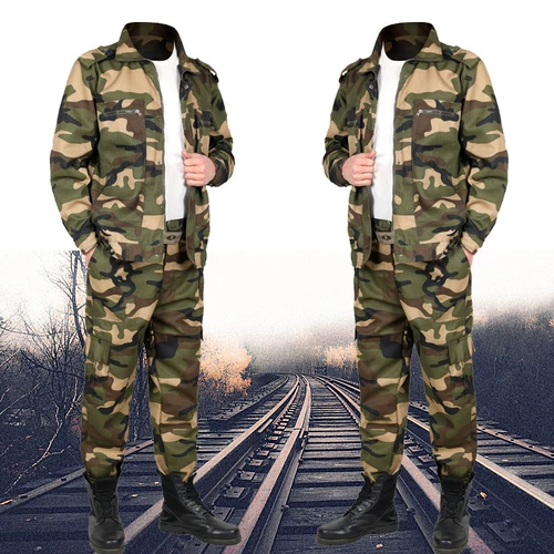 Камуфляжный осенний дорожный комплект для работы, износостойкая куртка подходит для мужчин и женщин, рабочая одежда, увеличенная толщина
