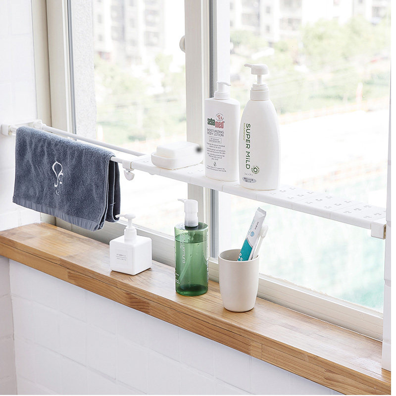 窗台收纳分层隔板厨房窗户免钉置物架浴室分层隔层架阳台伸缩整理,淘宝优惠券,粉丝福利购,淘宝优惠卷