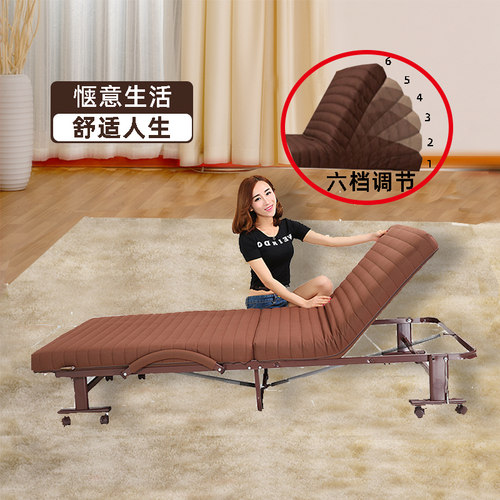 欧莱特曼双H脚单人双人折叠床 办公室午休午睡陪护酒店保姆休息床 - 图0