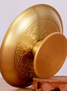 纯供奉黄铜浮雕拉丝莲花水果盘家用仿古供佛贡品供盘果碟拜神用品