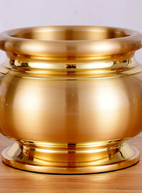 纯黄铜香粉盅檀香炉戒定真香布拈香托盘套装寺庙室内法会用品包邮