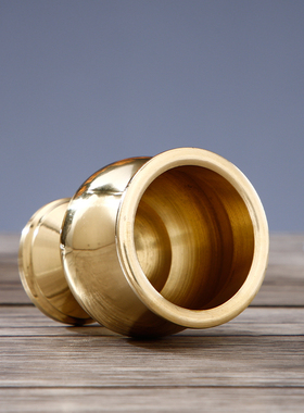 黄铜家用供奉高脚光身供财神酒杯