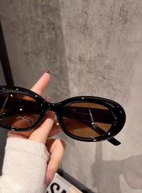 韩国【顶奢】Suvia Mao太阳镜高级复古椭圆白框墨镜防紫外线百搭