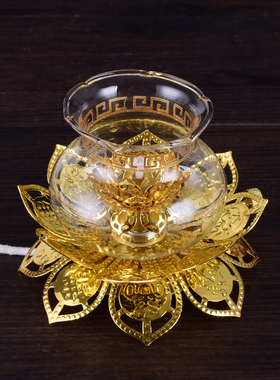 防风玻璃观音液体佛堂酥油灯包邮