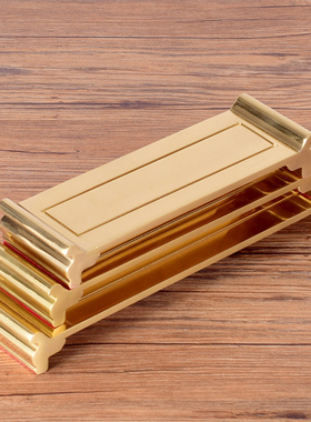 黄铜拉丝贡台供佛前圣水杯供杯底座杯架案板案台杯案供台室内复古