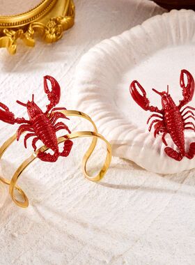 跨境欧美趣味立体红色龙虾手镯
