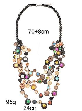 波西米亚民族项链女式黑色木珠链