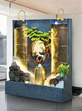 客厅假山流水摆件庭院喷泉水幕墙