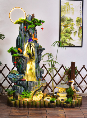客厅假山流水摆件落地装饰品