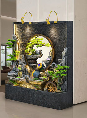 假山流水喷泉落地庭院别墅装饰
