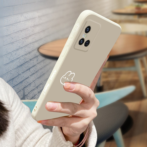 适用vivoS10手机壳新款s10pro男女生S10e液态硅胶保护套viv0简约s9镜头全包防摔软壳S9e个性创意薄外壳开心兔-图2
