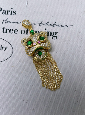 【新年醒狮】s925纯银中国风醒狮天然A货翡翠戒指吊坠开口套装