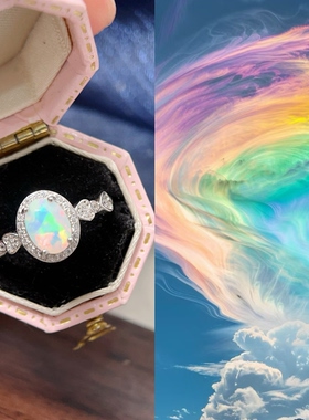 3.6【稀有刻面】天然非洲欧泊s925纯银戒指刻面活口可调节指环