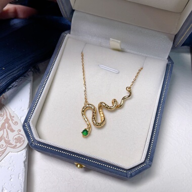 【一体链】s925纯银项链吊坠紫水晶橄榄坦桑锁骨链女小众礼物女