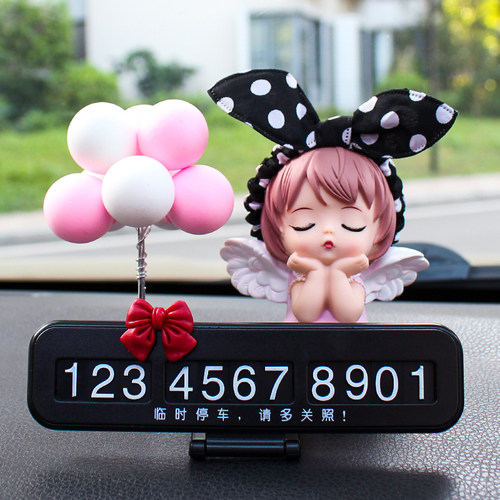 汽车临时停车号码牌可爱安妮挪车电话牌创意网红移车卡车载摆件女 - 图3