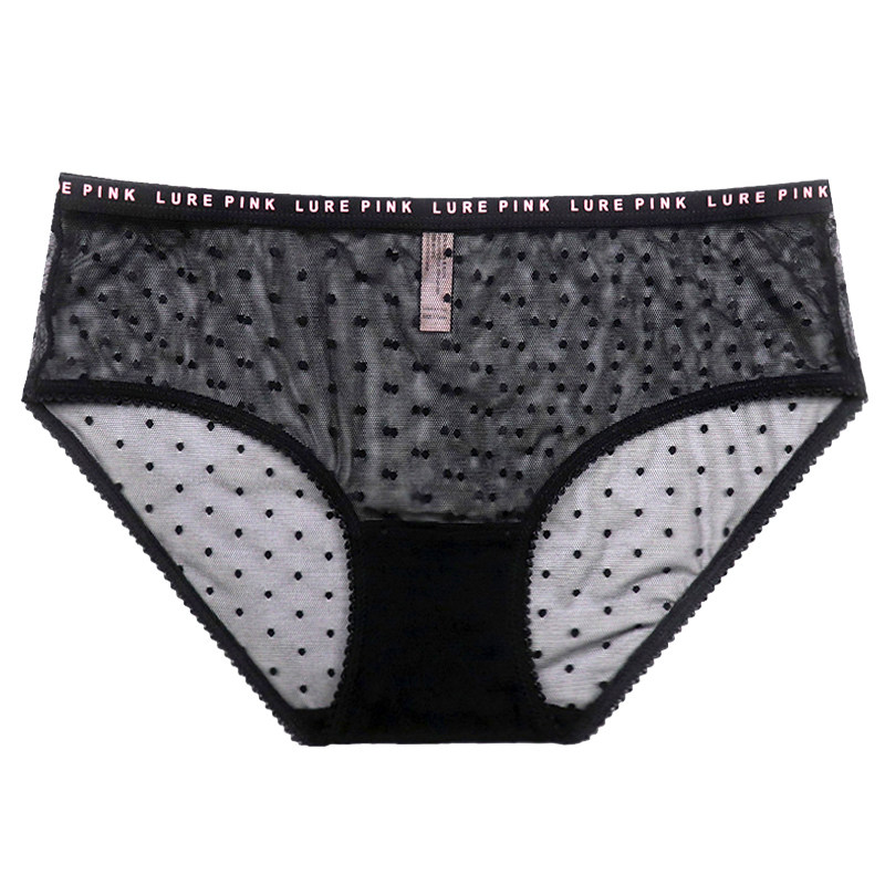 性感蕾丝内裤女生透明波点网纱柔软透气纯棉档夏季薄款时尚三角裤,淘宝优惠券,粉丝福利购,淘宝优惠卷