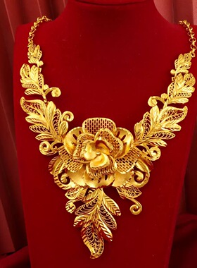仿金婚嫁项链五金首饰一套婚庆橱窗摆台假五金套装首饰结婚假黄金