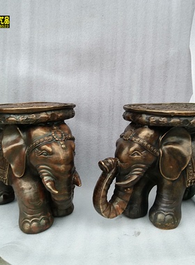 纯铜创意工艺品摆件大象凳子