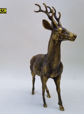 纯铜一路发财玄关酒柜风水工艺品